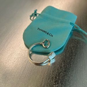 TIFFANY & CO SILVER HOUSE AND KEY KEYCHAIN KEY RING CHAIN